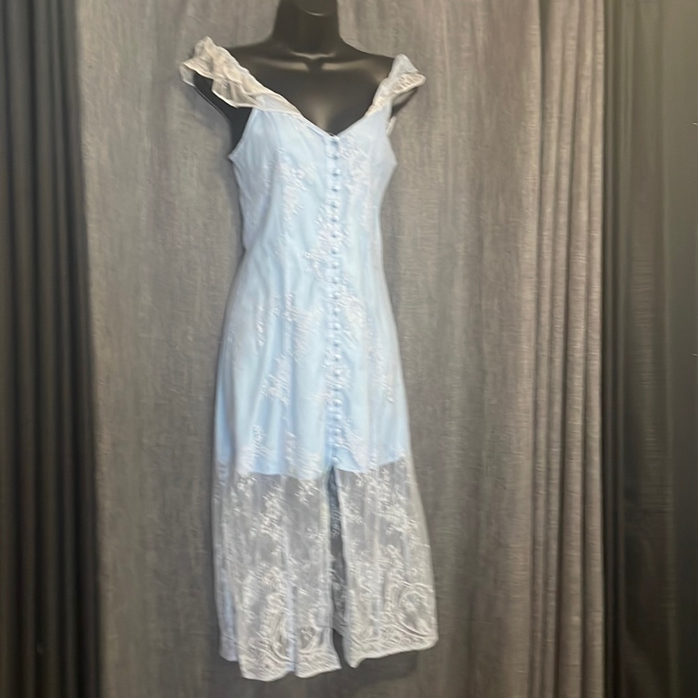 Majorelle blue lace dress